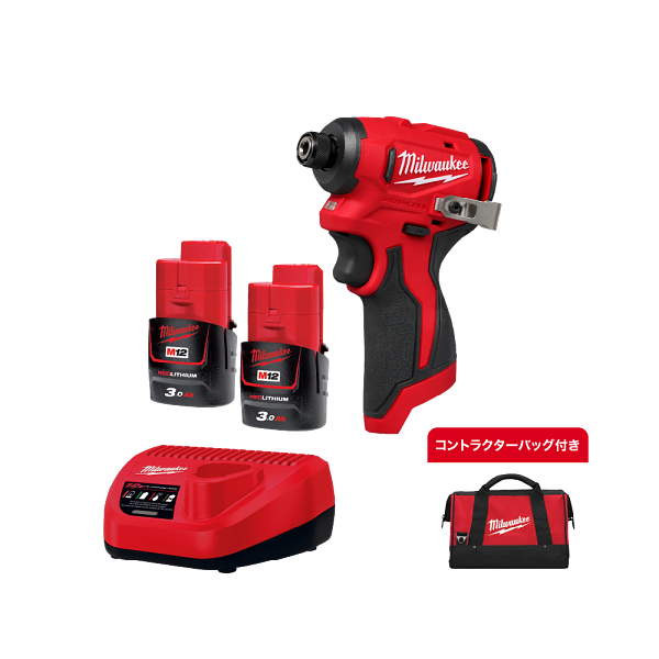 M12コンパクトブラシレスインパクトドライバー　3.0AhX2キット　M12BLIDRC-302BJP